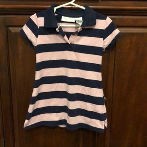 ***free with $10 purchase*** 2T polo style navy and pink striped dress